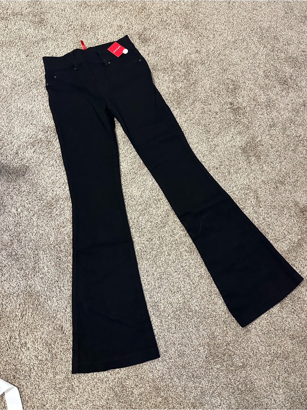 SPANX Black Flare Jeans with High-Rise Waist